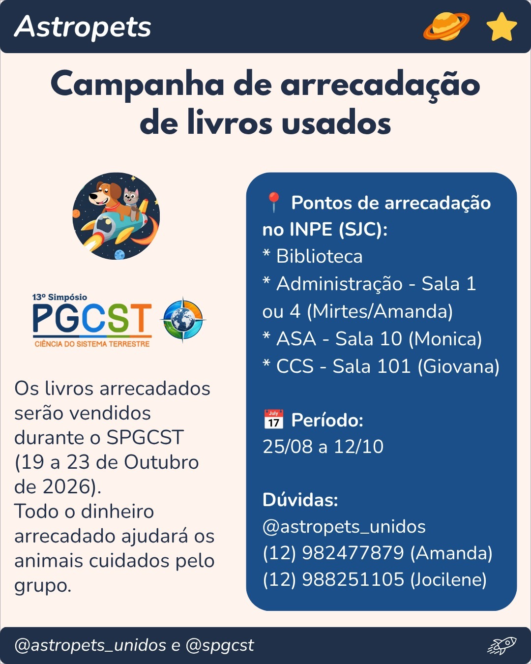 Campanha Astropets - Arrecadação de Livros Usados